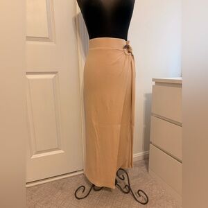 Sancia Tan Wrap Skirt. Stretchy Material. Size Small